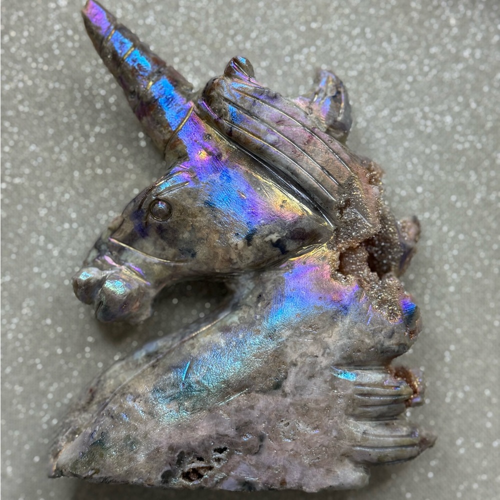 Aura Sphalerite Unicorn Sculpture
